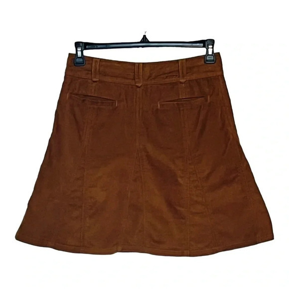 ATHLETA‎ BROWN CORDUROY WHENEVER TULIP FLARE SKIRT SIZE 2 - Picture 4 of 10